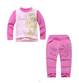 Meisjespyjama's Tweety Pyjama - fleece - roze (fuchsia)