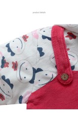 Babykleding Poppetjes Meisjes Boxpakje met capuchon - rood / grijs