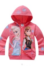 Meisjeskleding Frozen Meisjes Sweatvest 3 - zalm / lichtrood