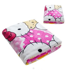 Kinderdekens Hello Kitty Fleece Kinderdeken 150x220 cm - roze