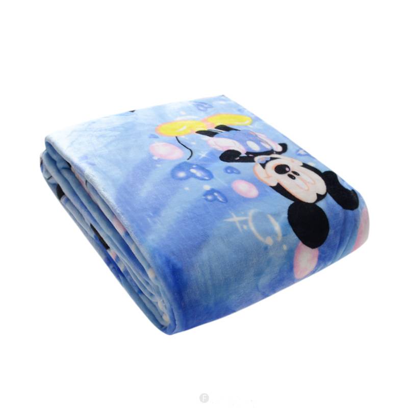 Kinderdekens Mickey Mouse & Minnie Mouse Fleece Kinderdeken 150x220 cm - blauw