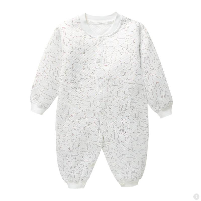 Babykleding Dieren Jongens en Meisjes Boxpakje / Romper - wit / bruin