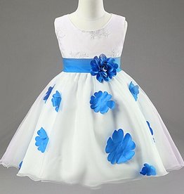 Meisjeskleding Feestjurk Shirley - wit / blauw