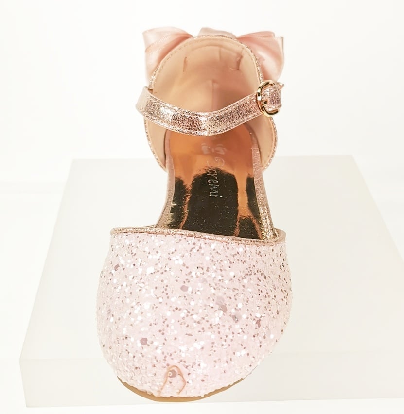 Meisjesschoenen Meisjesschoen - Spaanse schoentjes - strik - glitter - roze