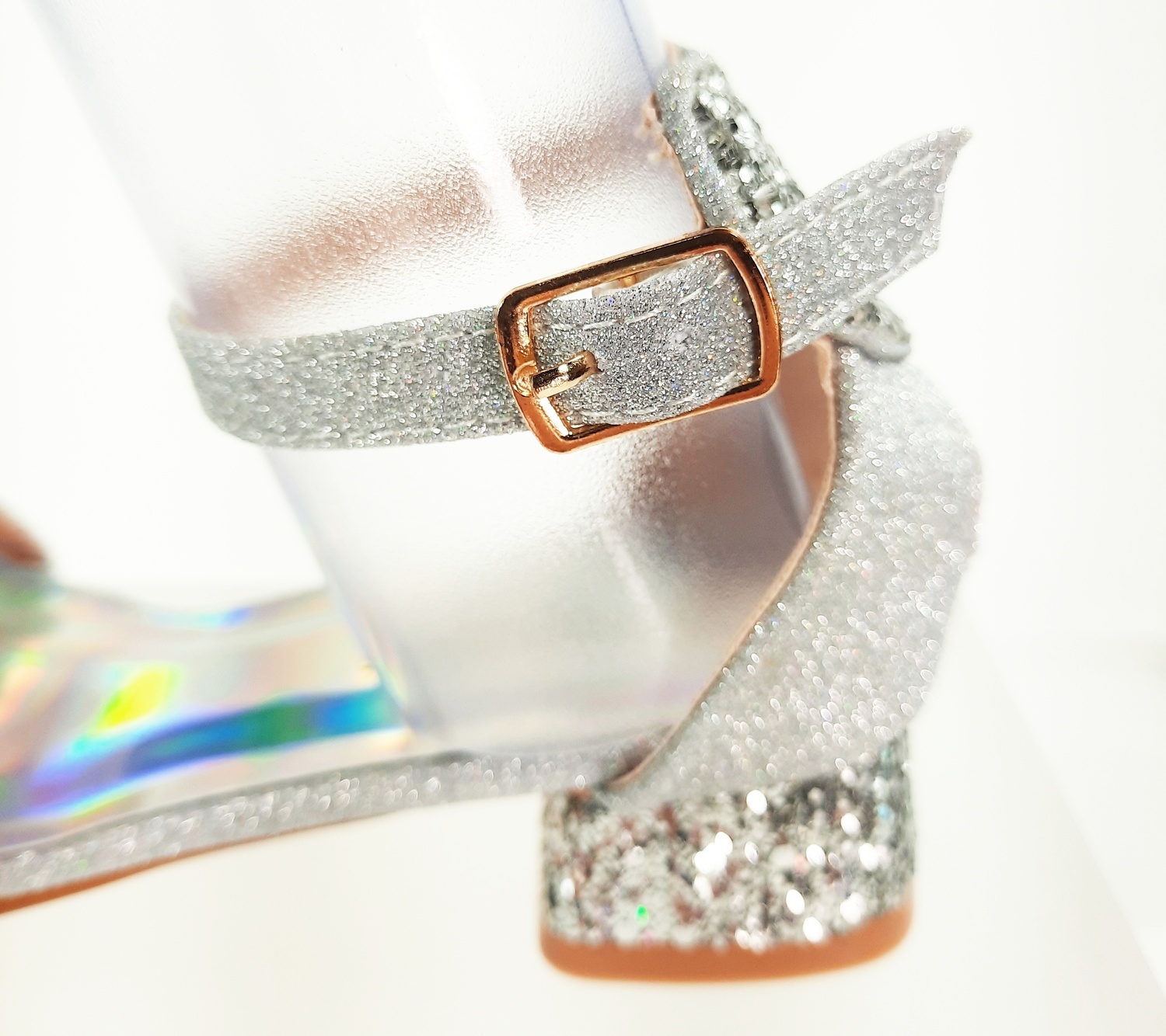 Meisjesschoenen Meisjesschoen - Spaanse schoentjes open - glitters - hart - zilver