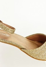 Meisjesschoenen Meisjesschoen - Spaanse schoentjes half open - glitters - goud