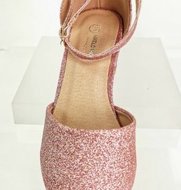 Meisjesschoenen Spaanse schoentjes half open - glitters - roze