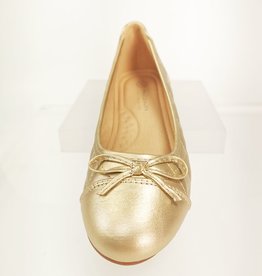 Meisjesschoenen Ballerina's - mat - strik - goud