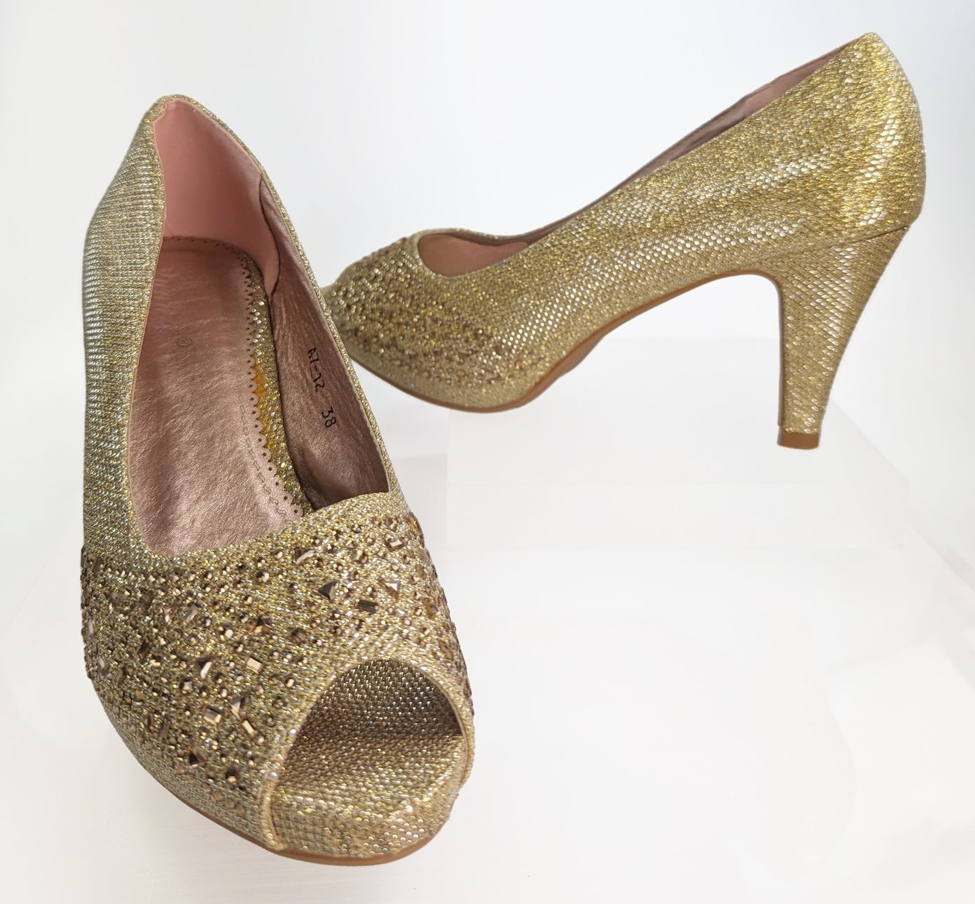 Meisjesschoenen Damesschoen - Pumps - glitter - goud