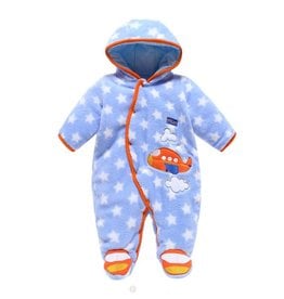 Babykleding Vliegtuig Boxpakje met capuchon - blauw