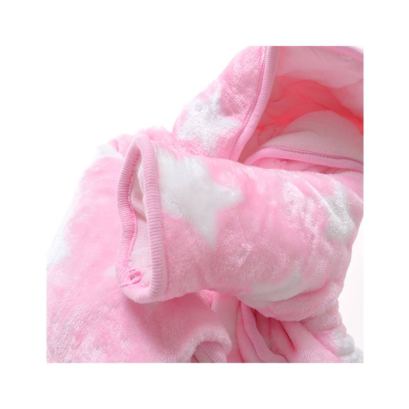 Babykleding Koe en Sterren Meisjes Boxpakje met capuchon - roze