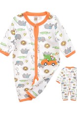 Babykleding Safari Dieren Jongens Boxpakje 2 - wit / oranje