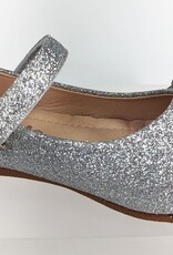 Meisjesschoenen Meisjesschoen - Ballerina's - glitter - zilver - strikknoop