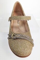 Meisjesschoenen Meisjesschoen - Ballerina's - glitter - goud - strikknoop