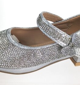 Meisjesschoenen Spaanse schoentjes - strass steentjes - zilver