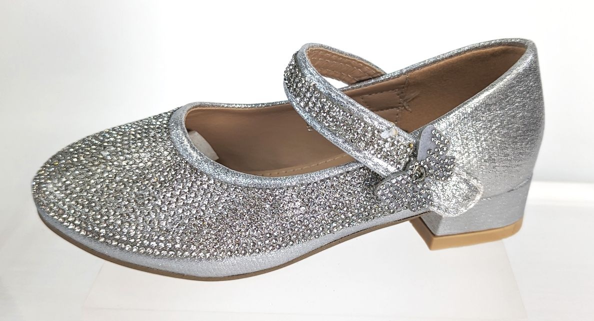 Meisjesschoenen Meisjesschoen - Spaanse schoentjes - strass steentjes - zilver