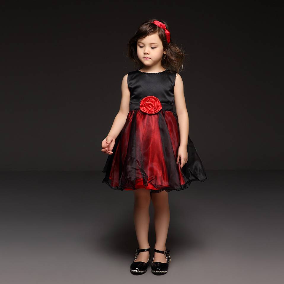 Meisjeskleding Meisjes Feestjurk Aurora - zwart / rood