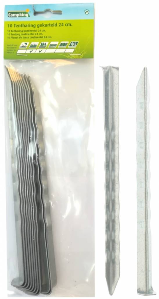 Tentharing Gekarteld 24 cm. zak a 10 stuks