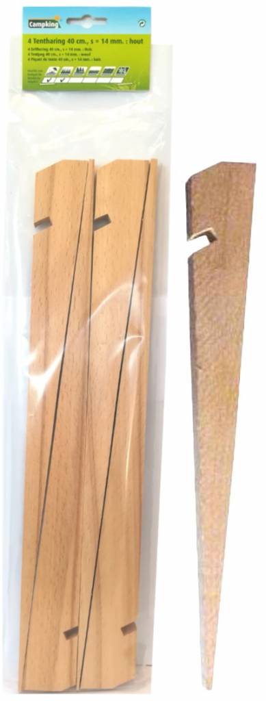 Tentharing Hout 40cm. 14mm. zak a 4st.