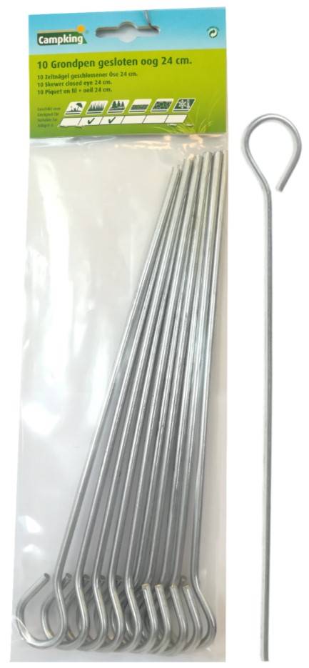 Grondpen Gesloten Oog 24 cm. zak a 10 stuks