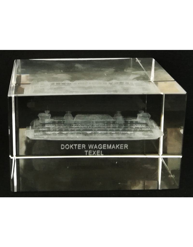 3d Laser Kristal Blok Dr. Wagemaker Boot 5x5x8cm