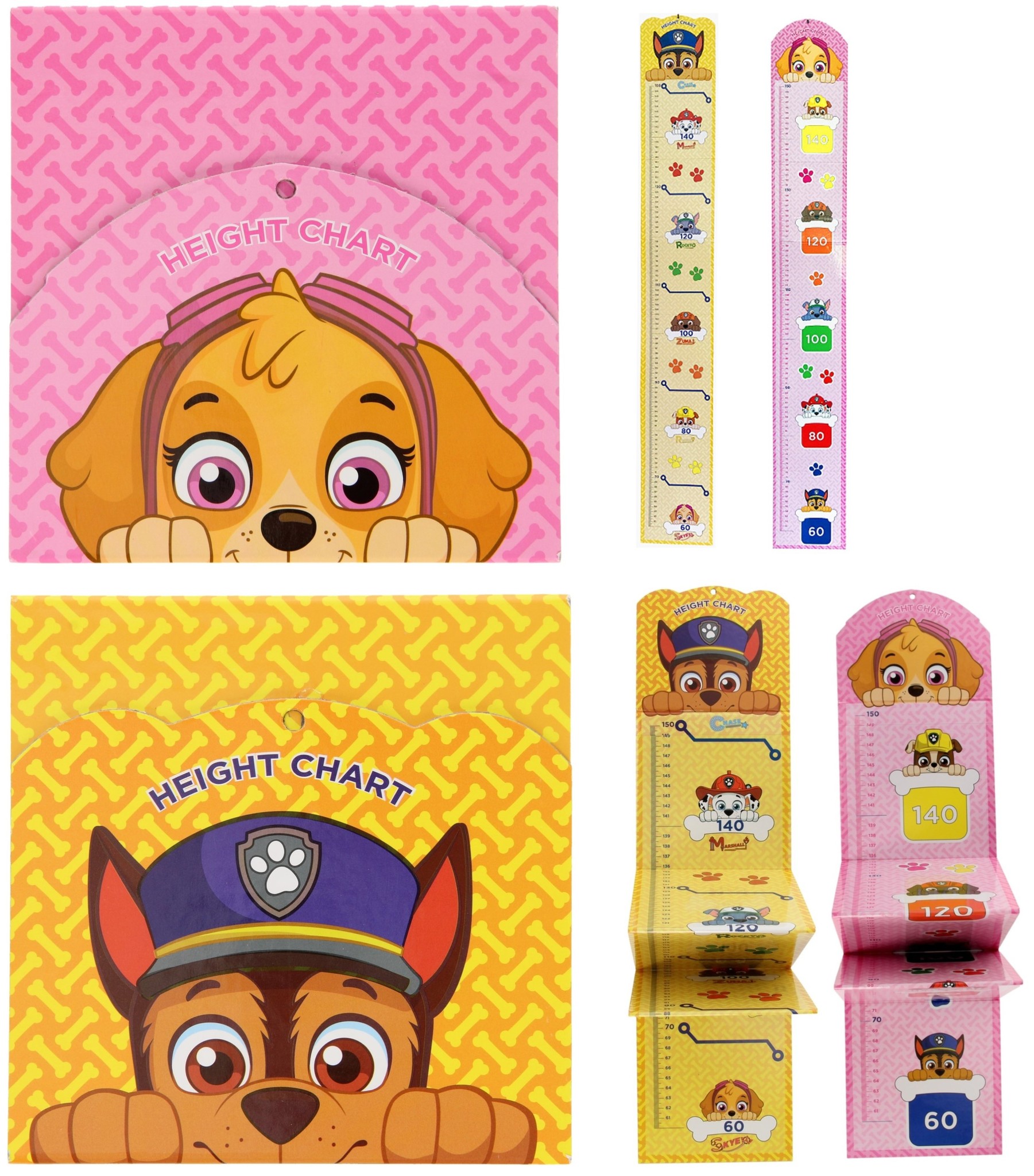 Groeimeter Paw Patrol 60-150cm. 2 assorti design
