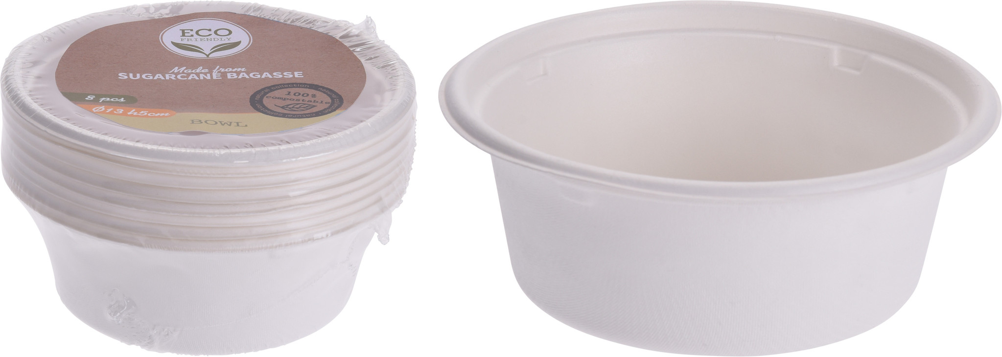 Schaal Bagasse 250ml 8 stuks