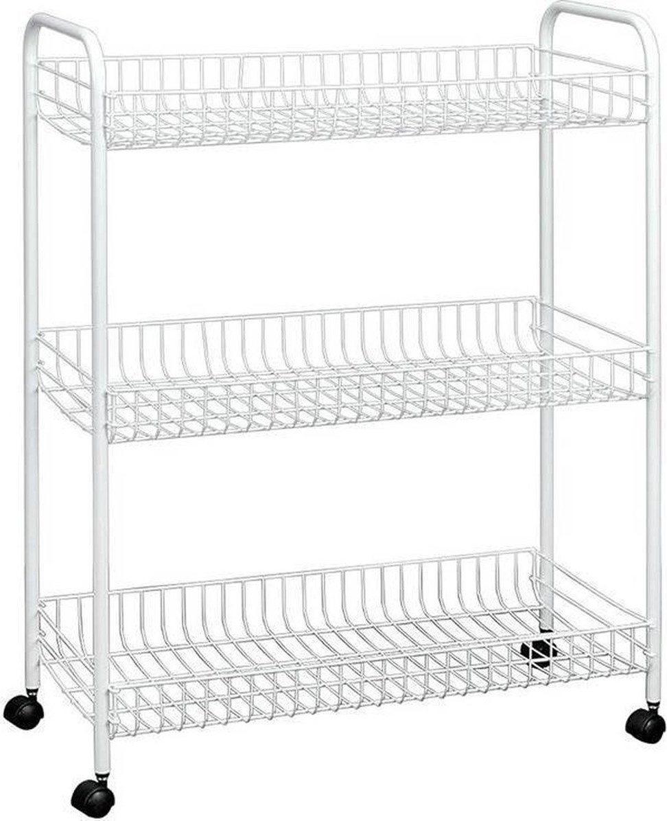 Metaltex Keukentrolley 3 verdiepingen 63x34x86cm. Wit