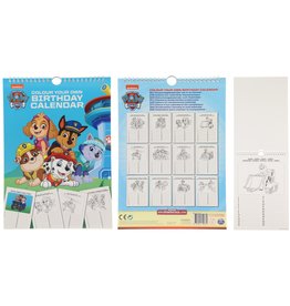 Paw Patrol Verjaardagskalender om in te kleuren 30,5x22x1cm