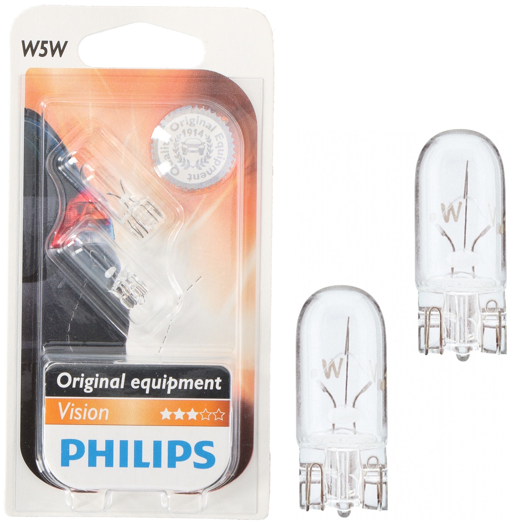 Philips Autolamp Vision Wedge W5W 12V 2 stuks
