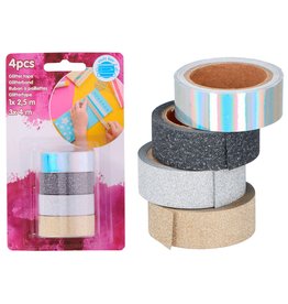 Glitter Tape 4 stuks 1x2,5m en 3x4m