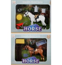Paardenset met accesoires 6 delig 2 ass.in wbox 28x22x5,5cm.