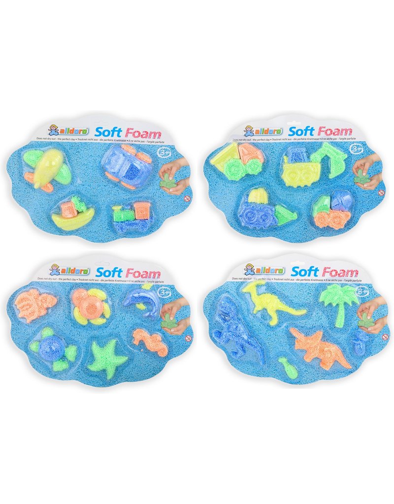 Klei Soft Foam 4 assorti model op kaart 40x30cm