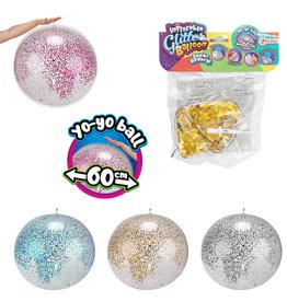 Opblaasbare Glitterballon Ø60cm 4 assorti kleur