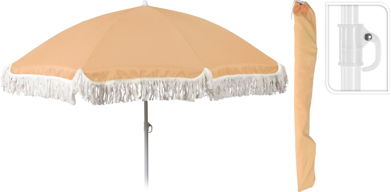 Strandparasol 180cm. Geel