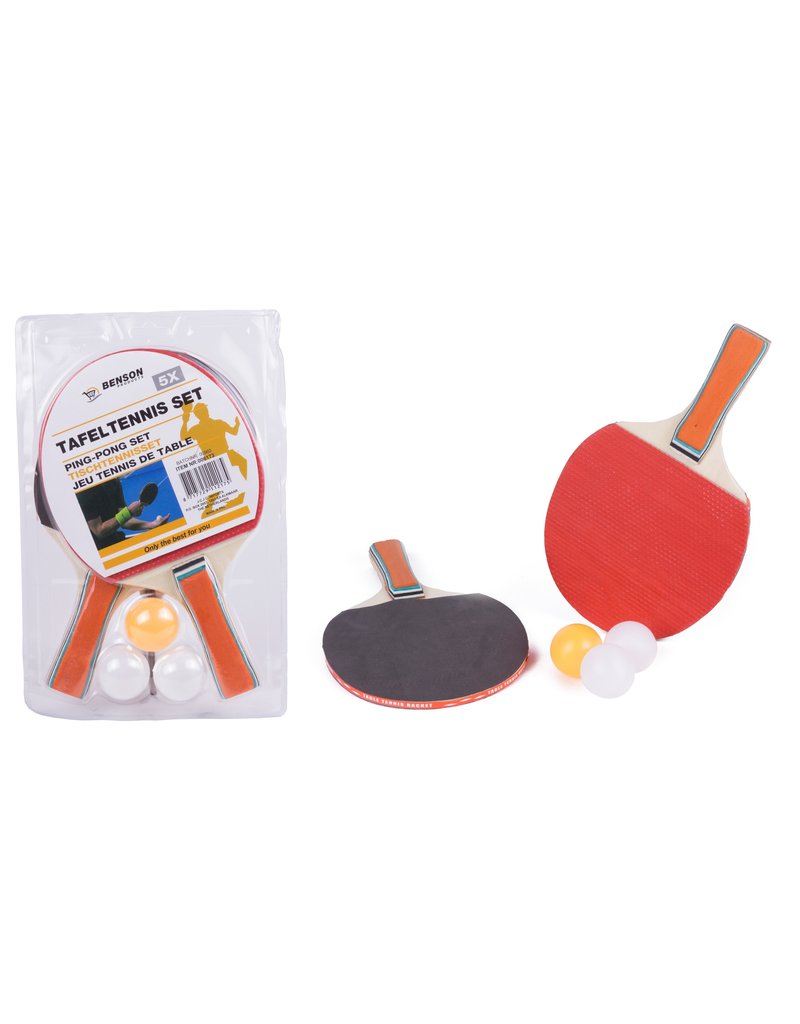 Tafeltennisset 19cm 5 delig met 2 batjes en 3 balletjes