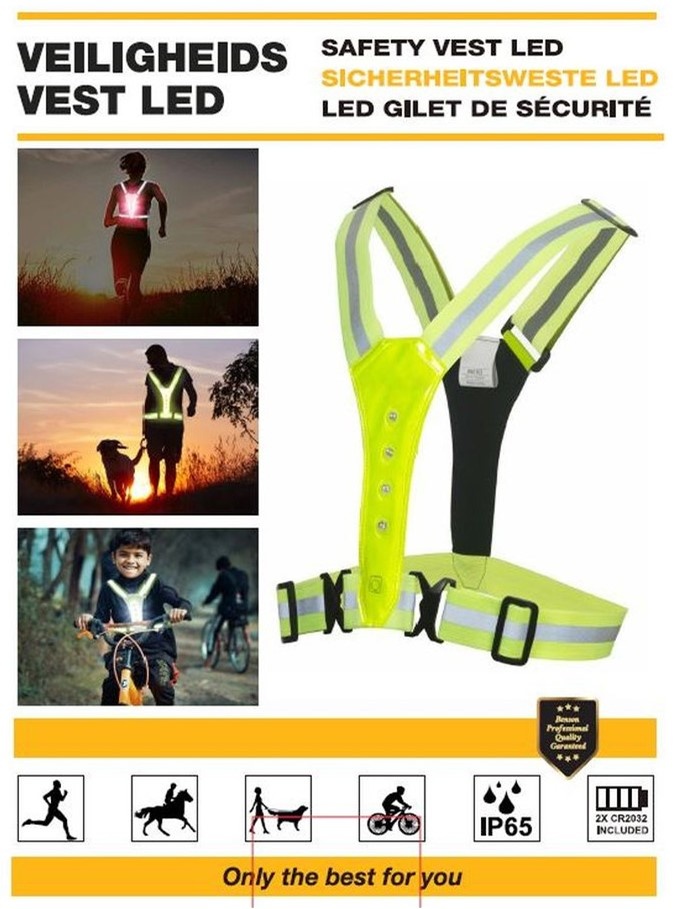 LED Reflecterende Veiligheidsvest One Size, foto 2 van 3