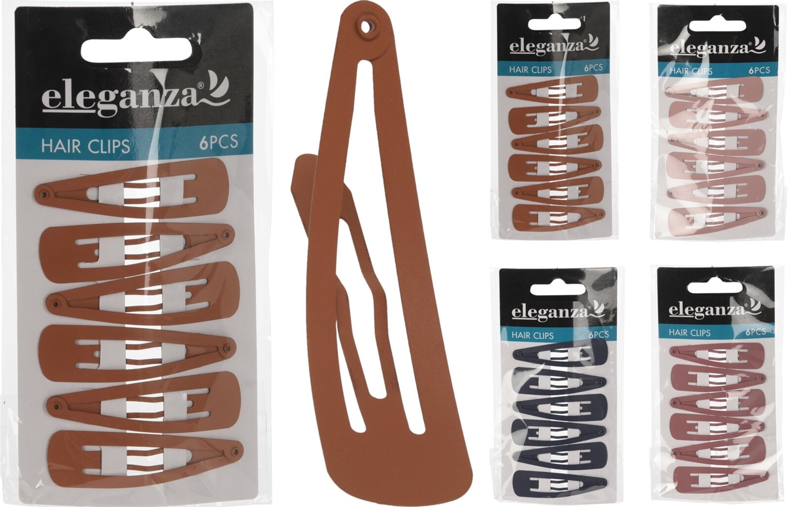 Haarclip set van 6 stuks 4 assorti kleur