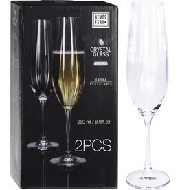 Champagne Glas Crystalline 260ml. 2 stuks
