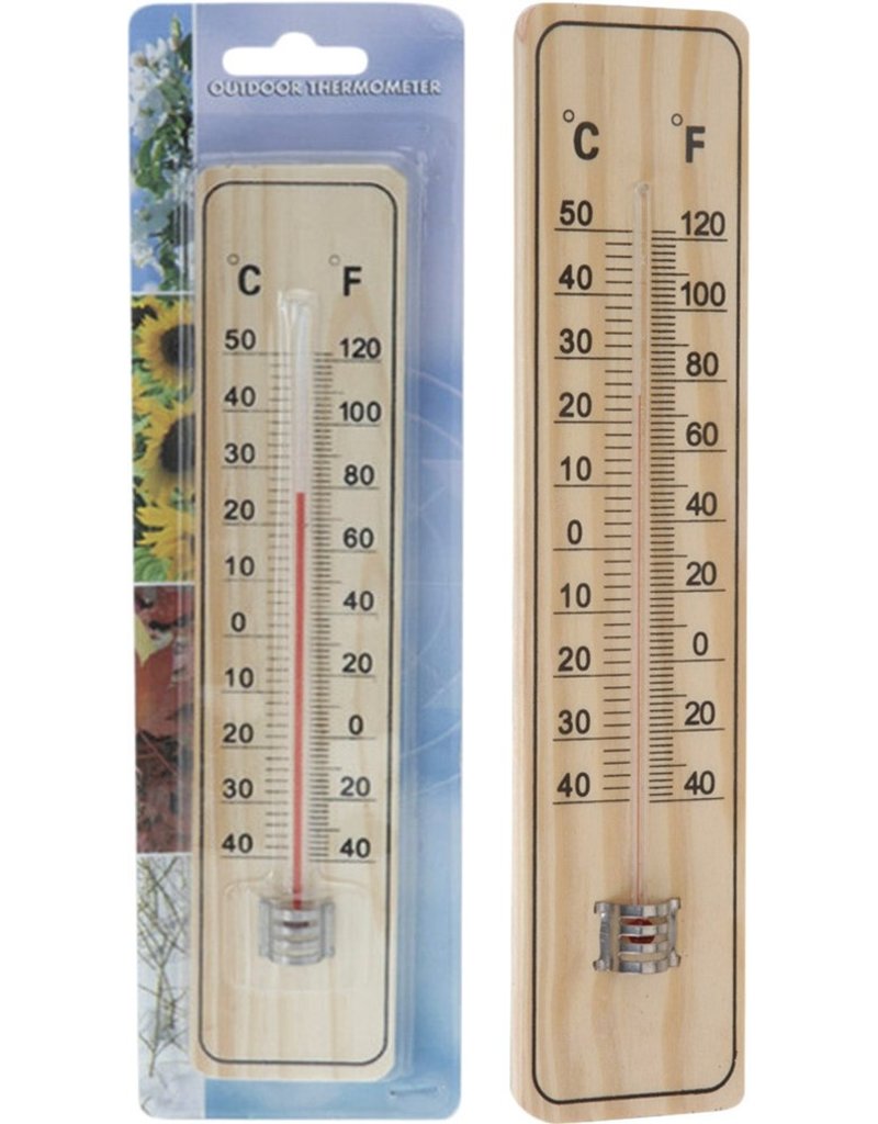 Thermometer Hout 22,5x5cm.