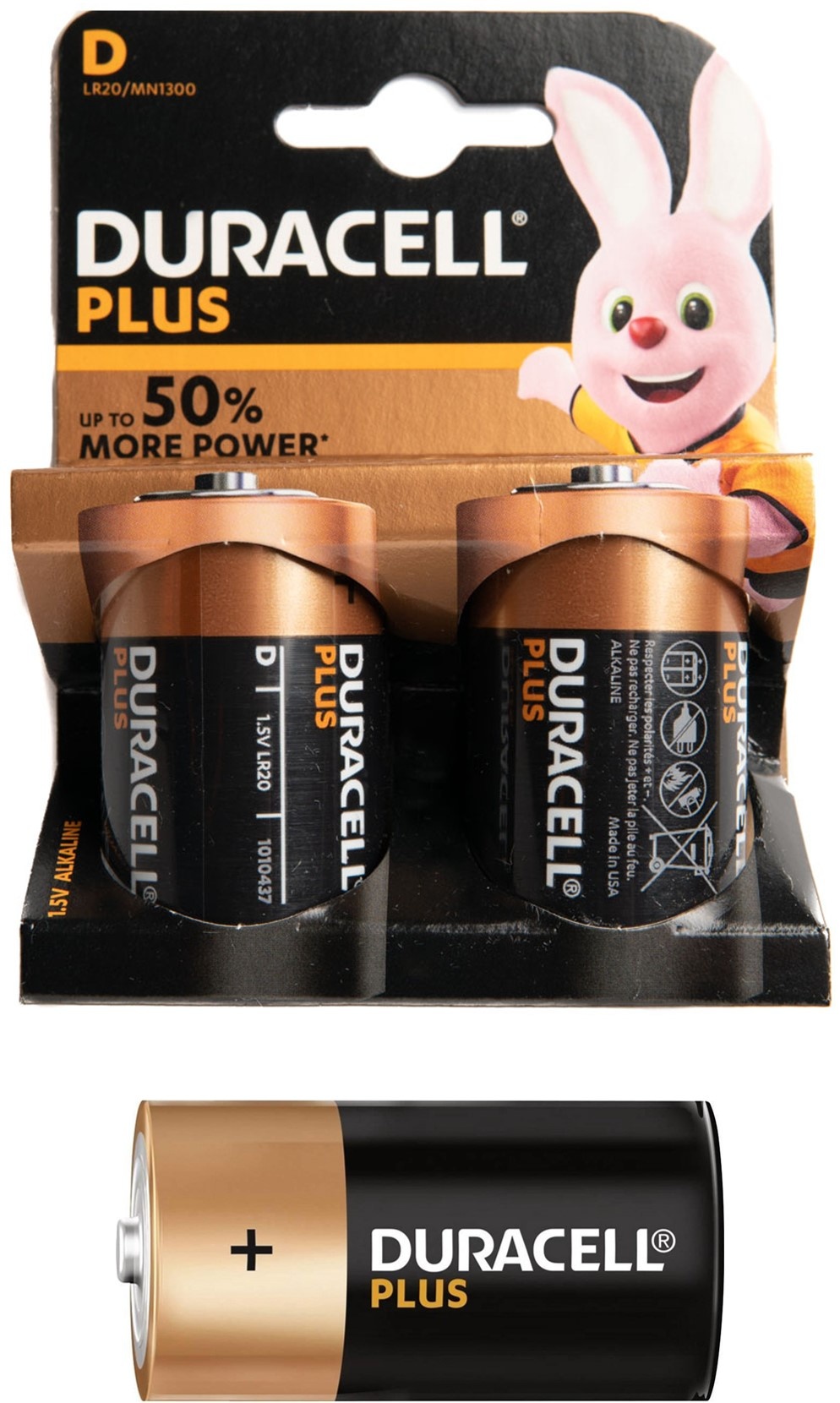 Duracell Plus Duralock D 2 stuks