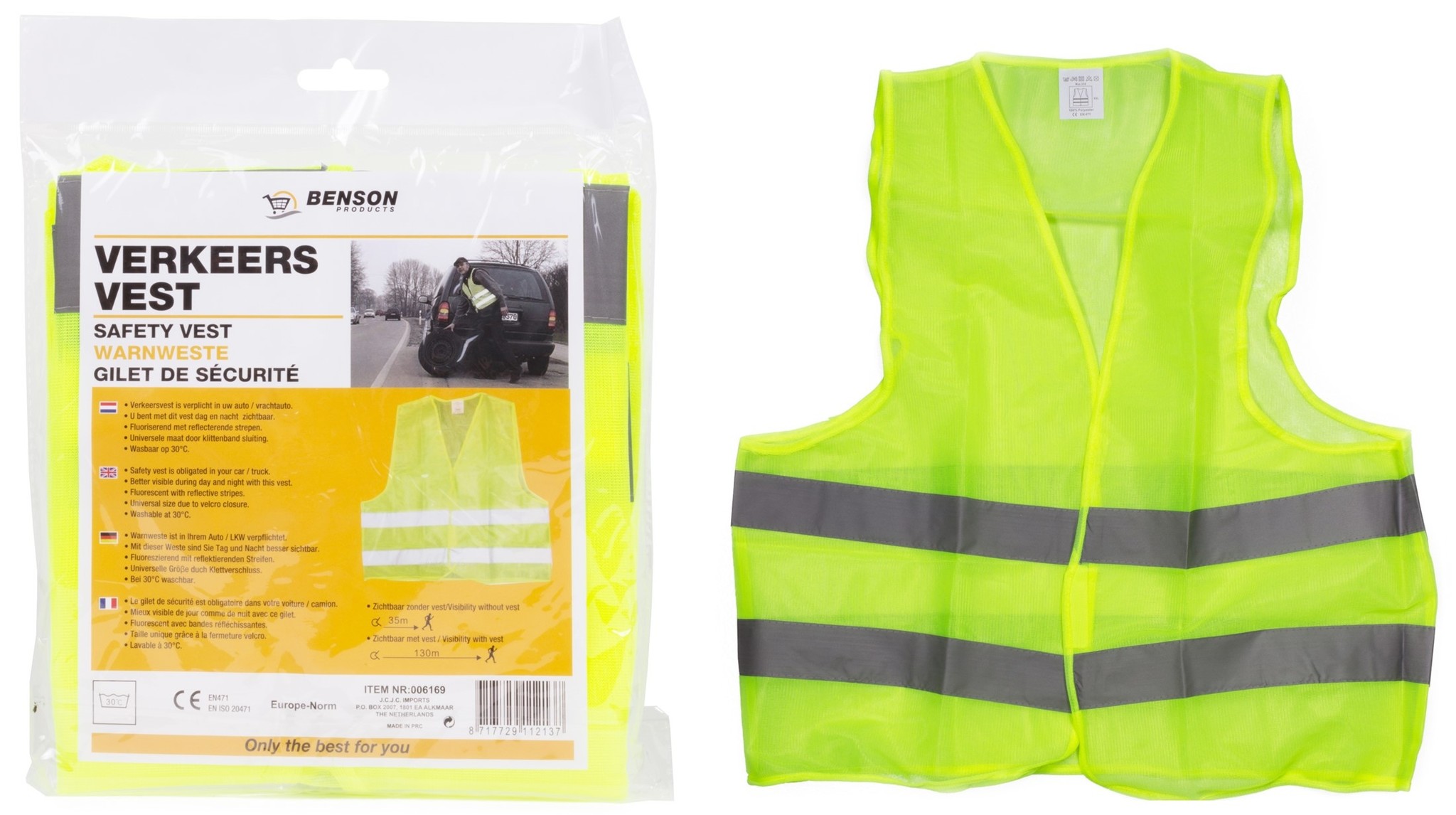 Veiligheidsvest Geel Maat XXL EN471/EN ISO 20471