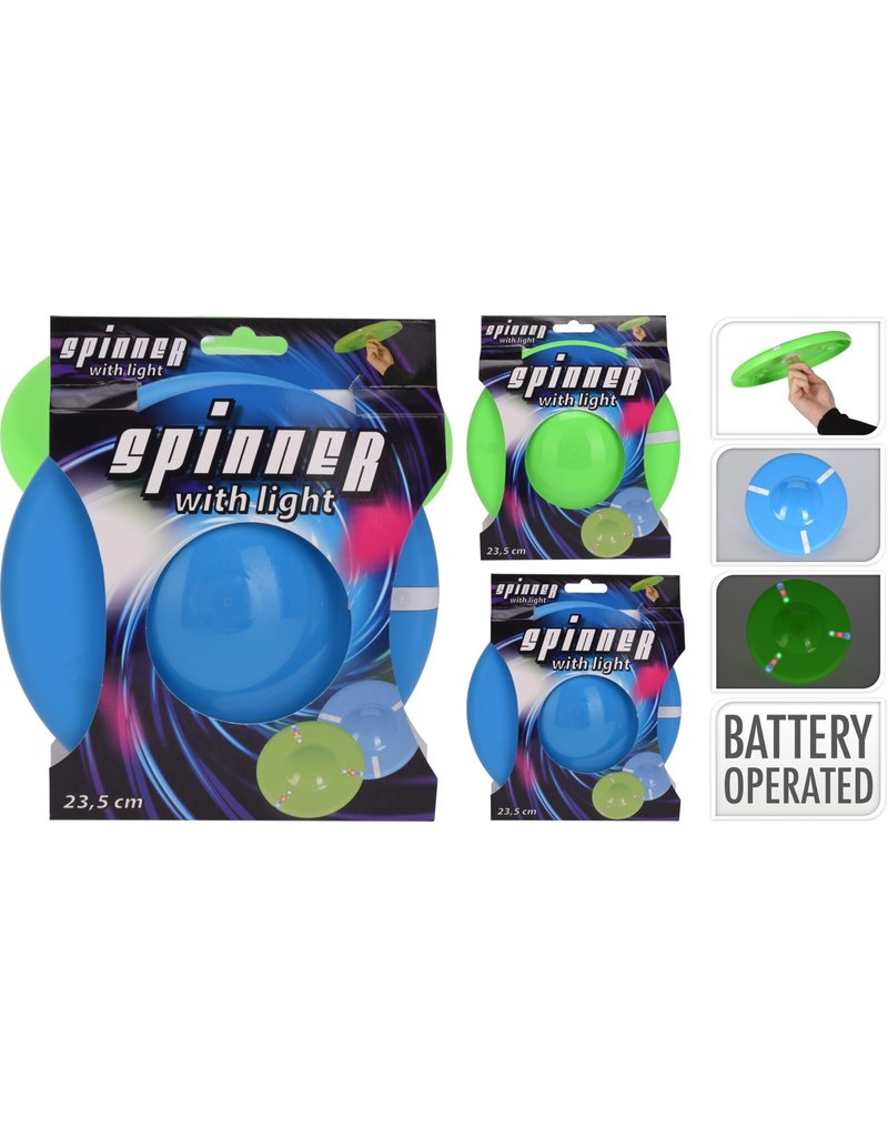 Spinschijf met licht 23,5cm. 2 assorti kleur