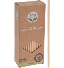 Rietjes Kraftpapier 25cm. 100 stuks Eco Friendly