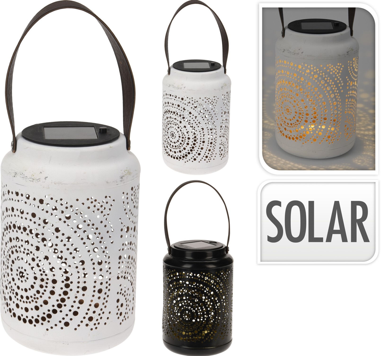 Lantaarn Solar Metaal 2 assorti kleur