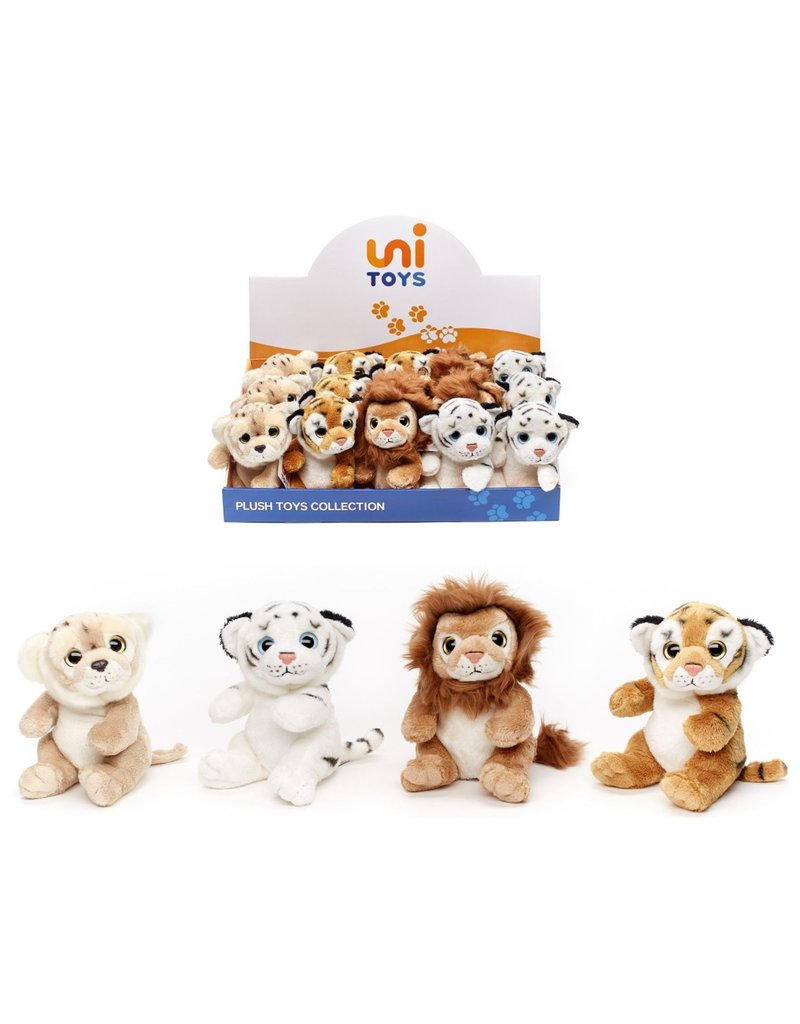 Pluche Wilde Dieren 18cm. met grote ogen 4 assorti