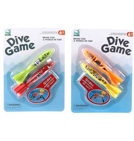 Duik Torpedo 12cm. set 2 stuks 2 assorti