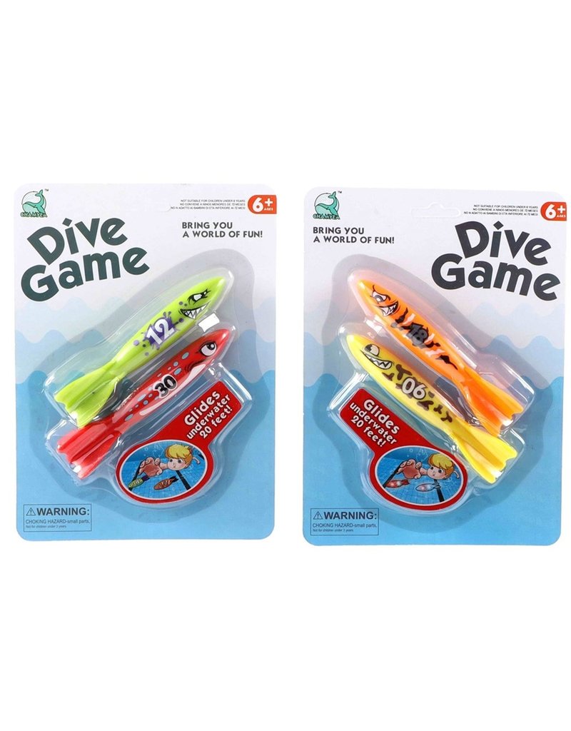 Duik Torpedo 12cm. set 2 stuks 2 assorti
