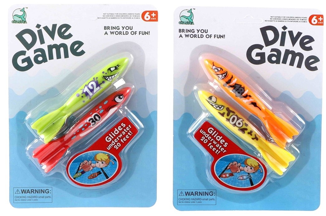 Duik Torpedo 12cm. set 2 stuks 2 assorti