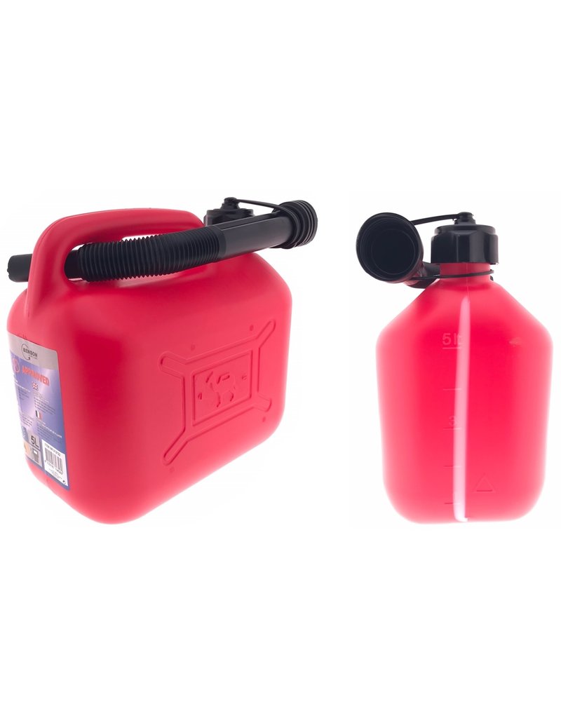 Jerrycan 5 liter met vloeistofindicator rood